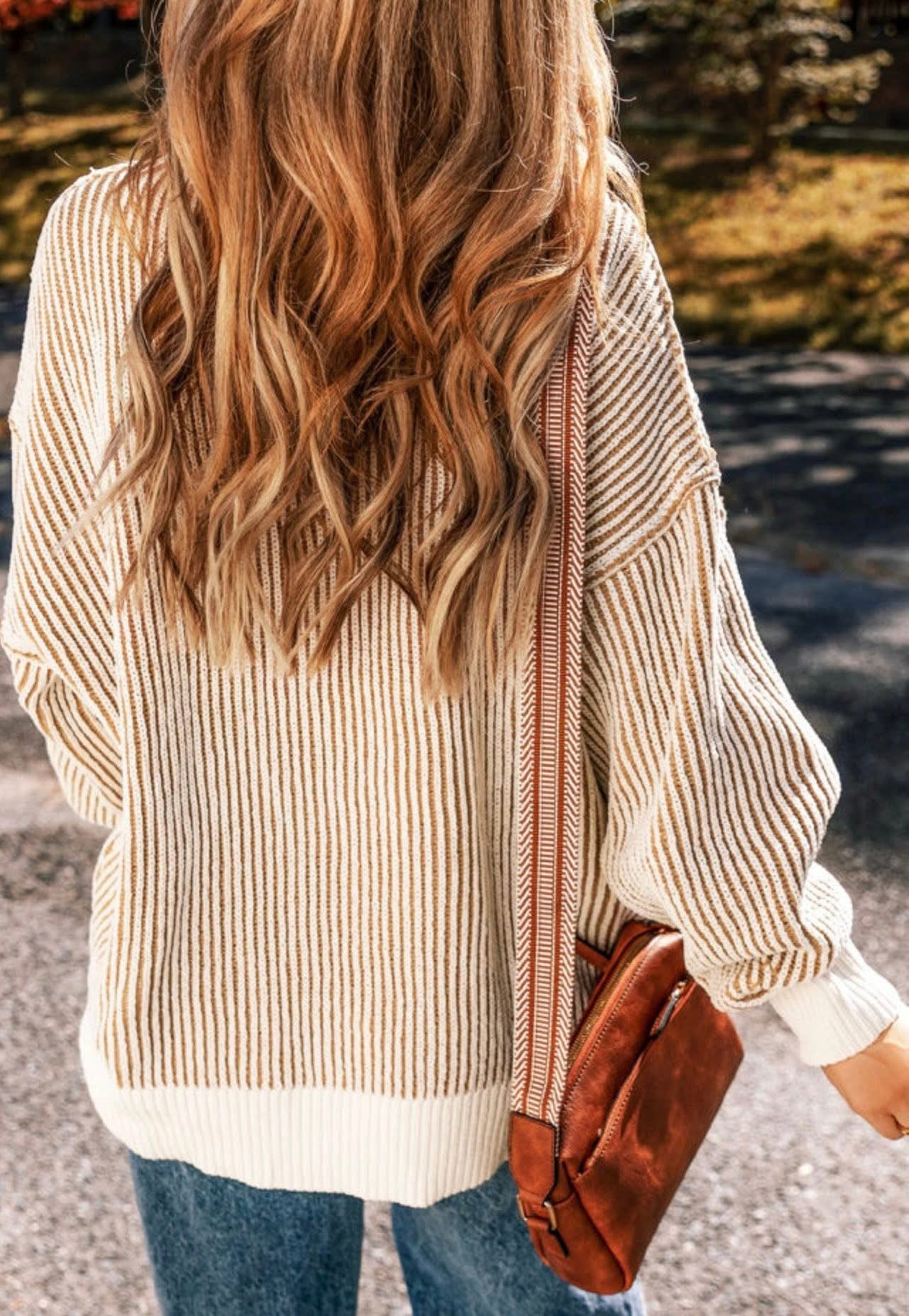 Camel Two toned Sweater