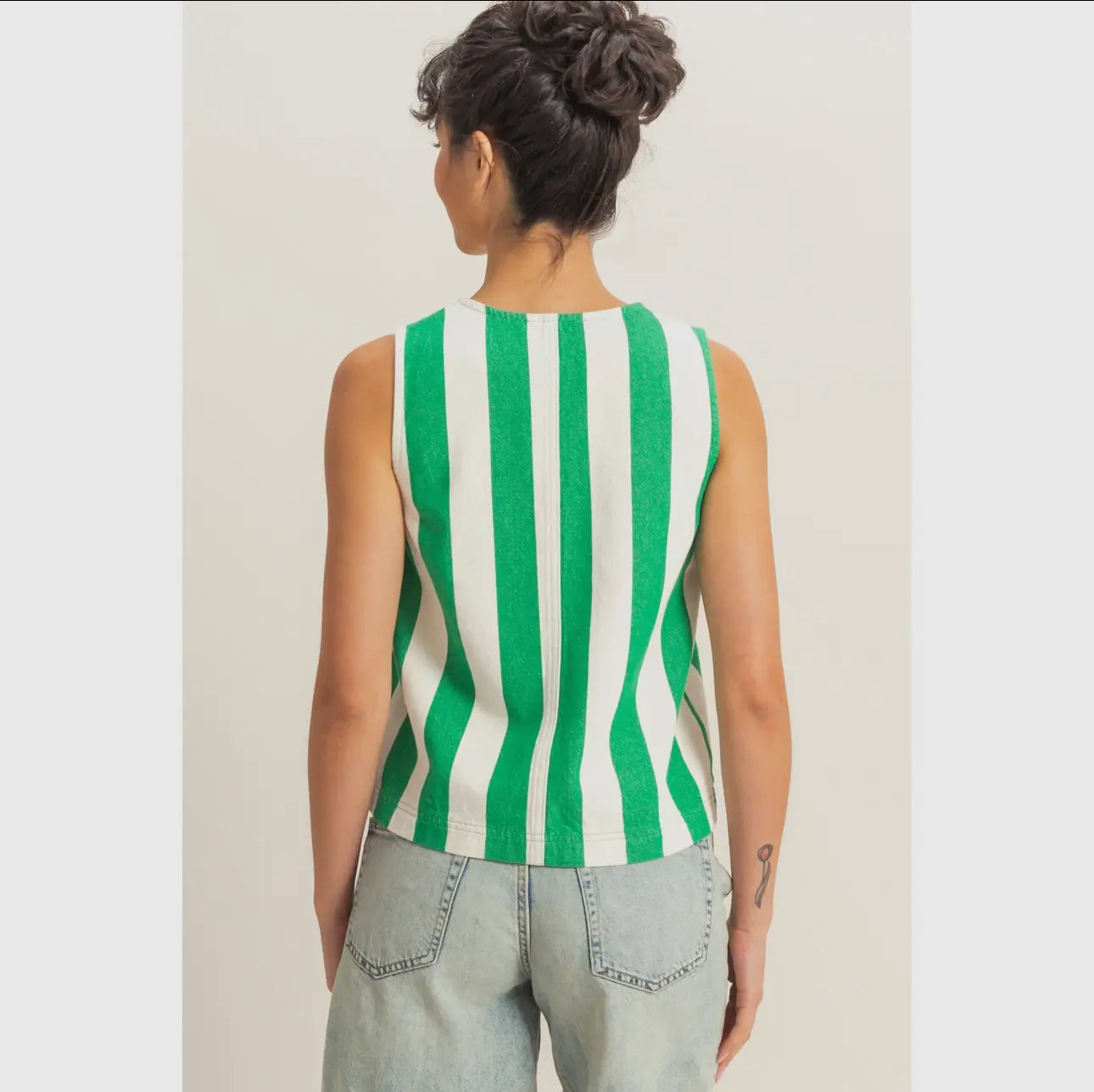 Green Stripe Vest