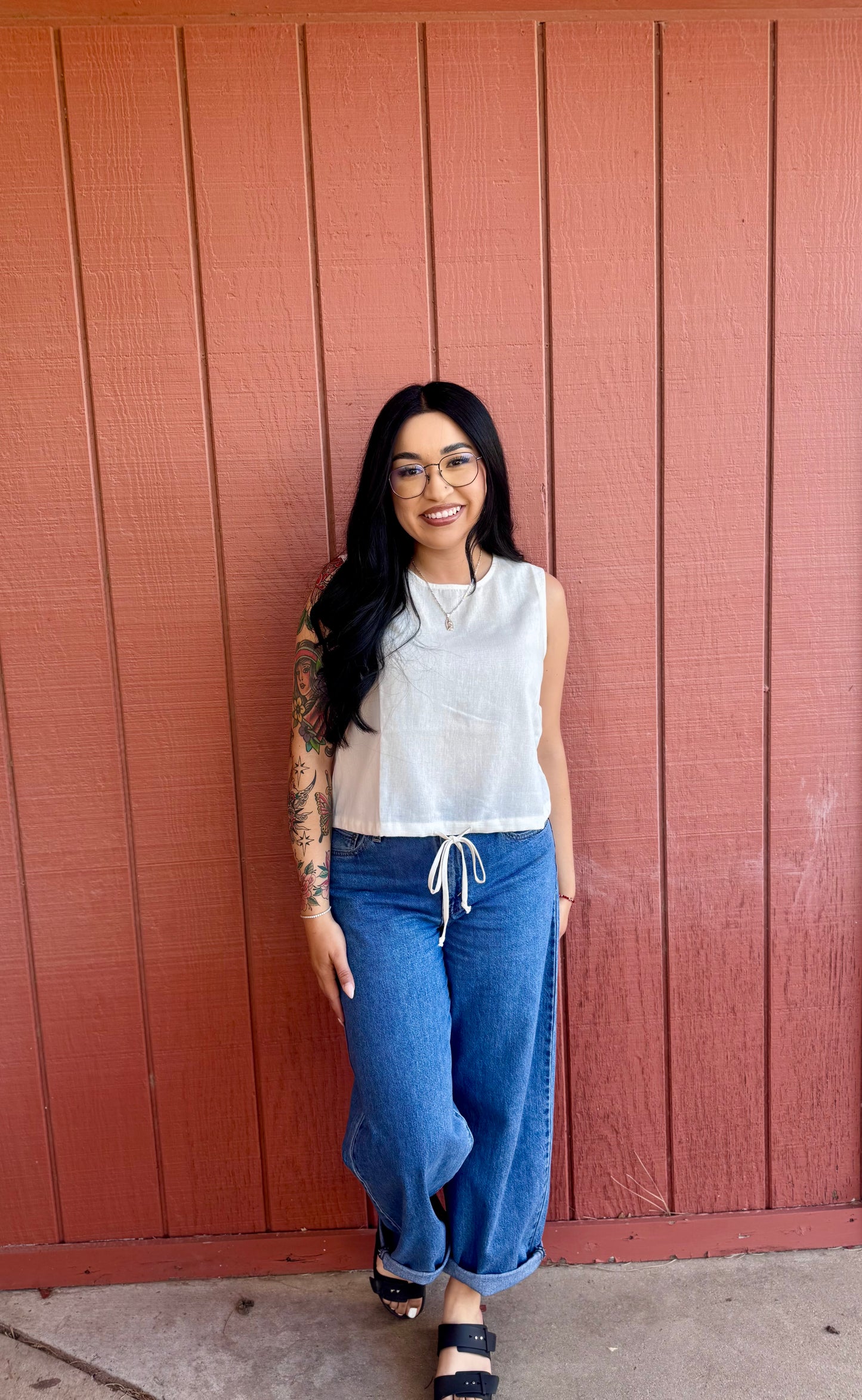 Sleeveless Tie Top
