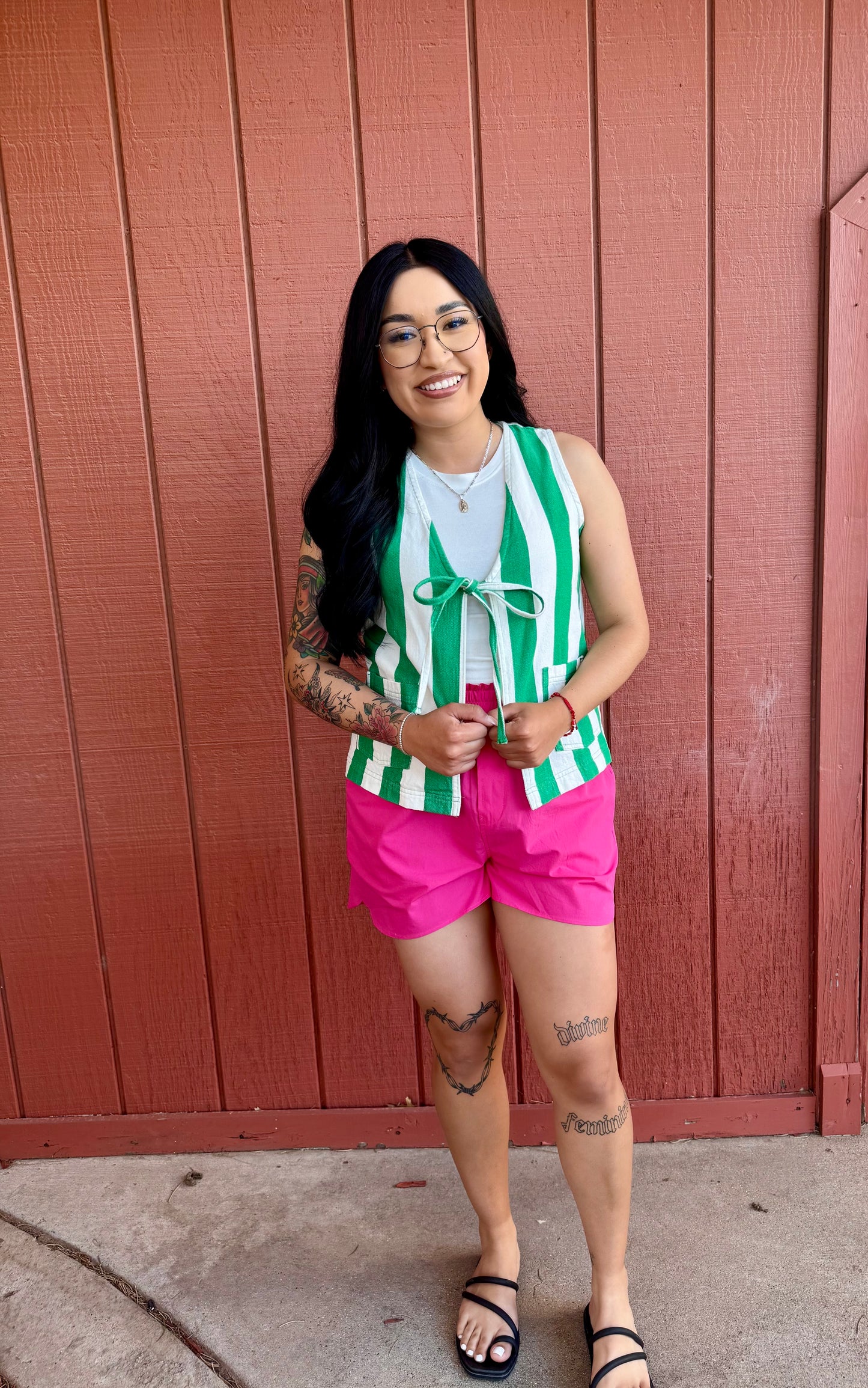 Green Stripe Vest