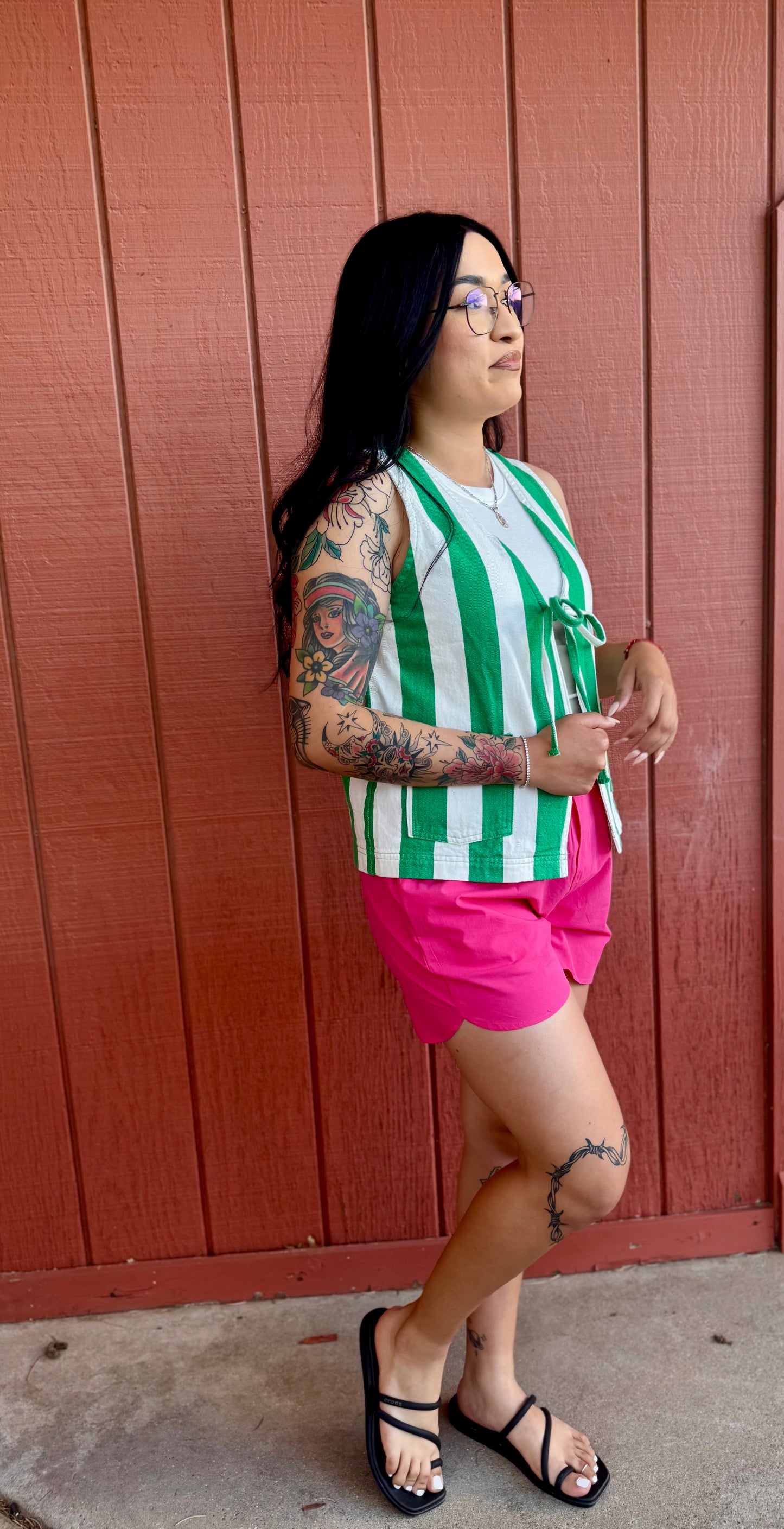 Green Stripe Vest