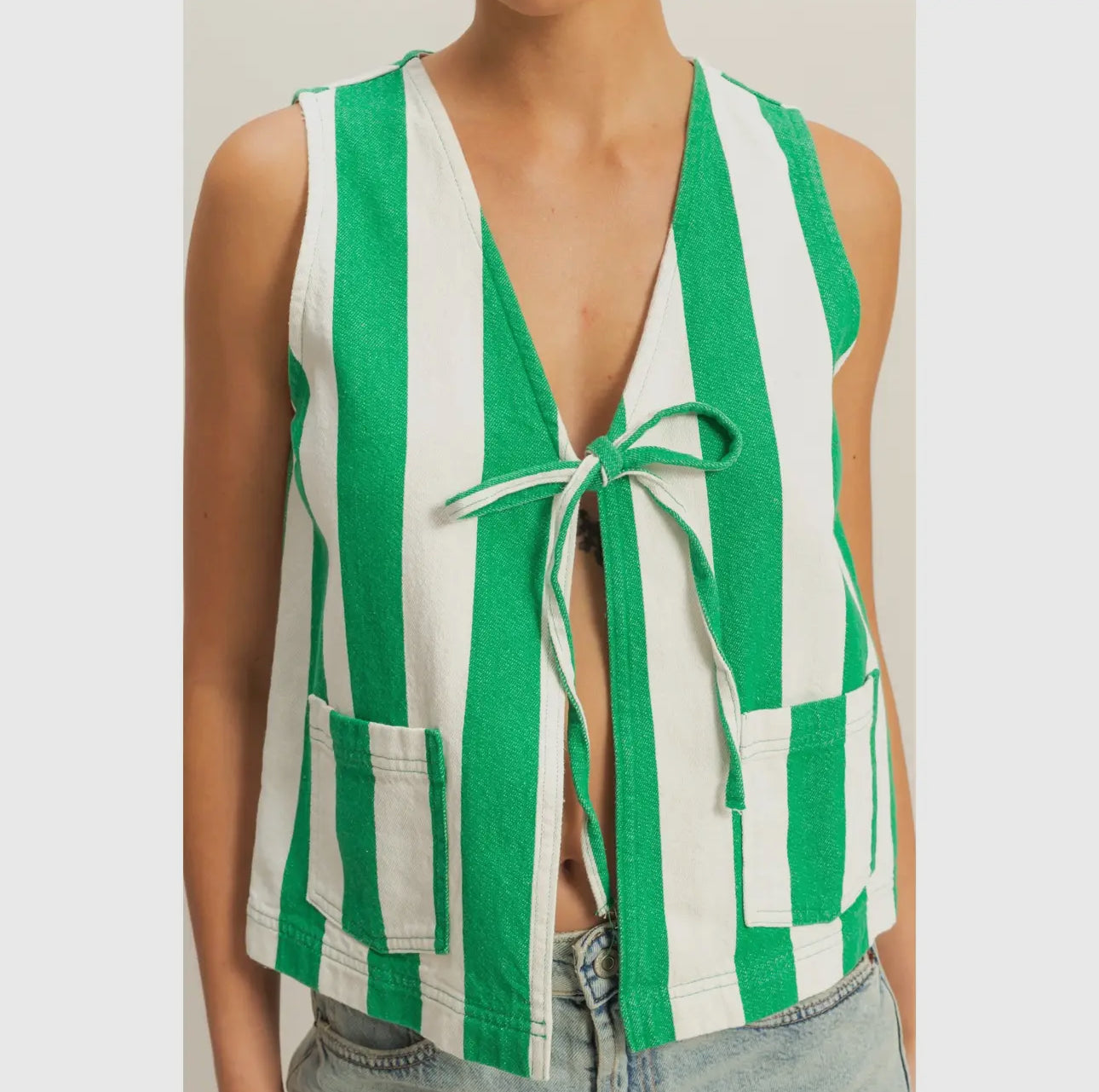 Green Stripe Vest