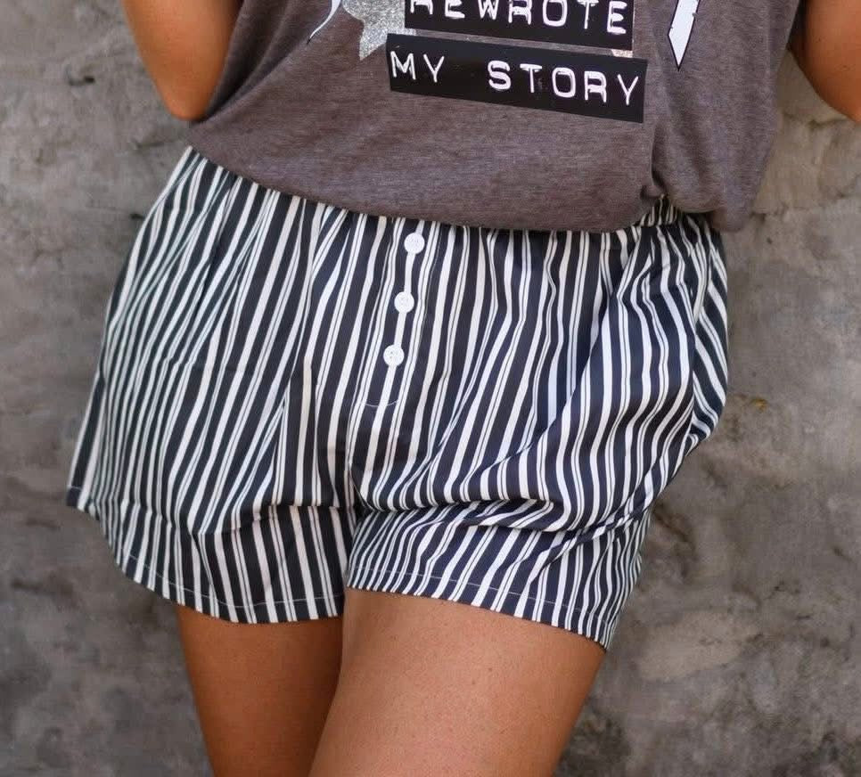 Black Stripe Shorts