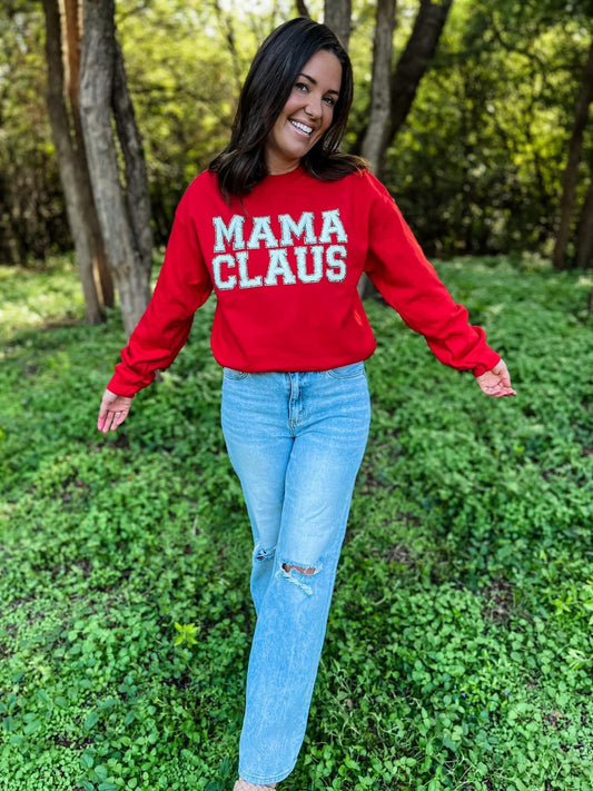 Mama Claus FAUX patch Sweatshirt