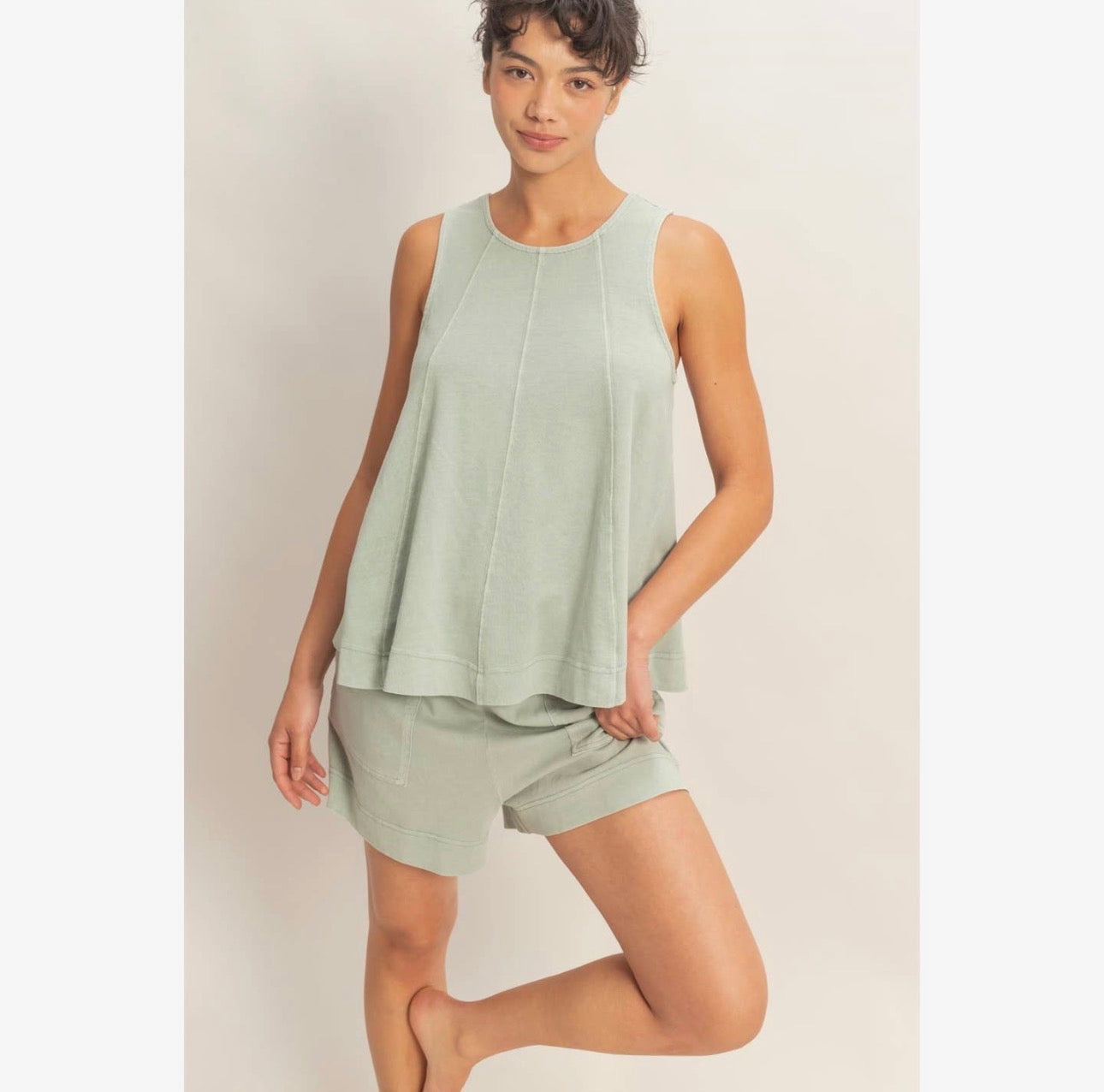 Sage Sleeveless Set
