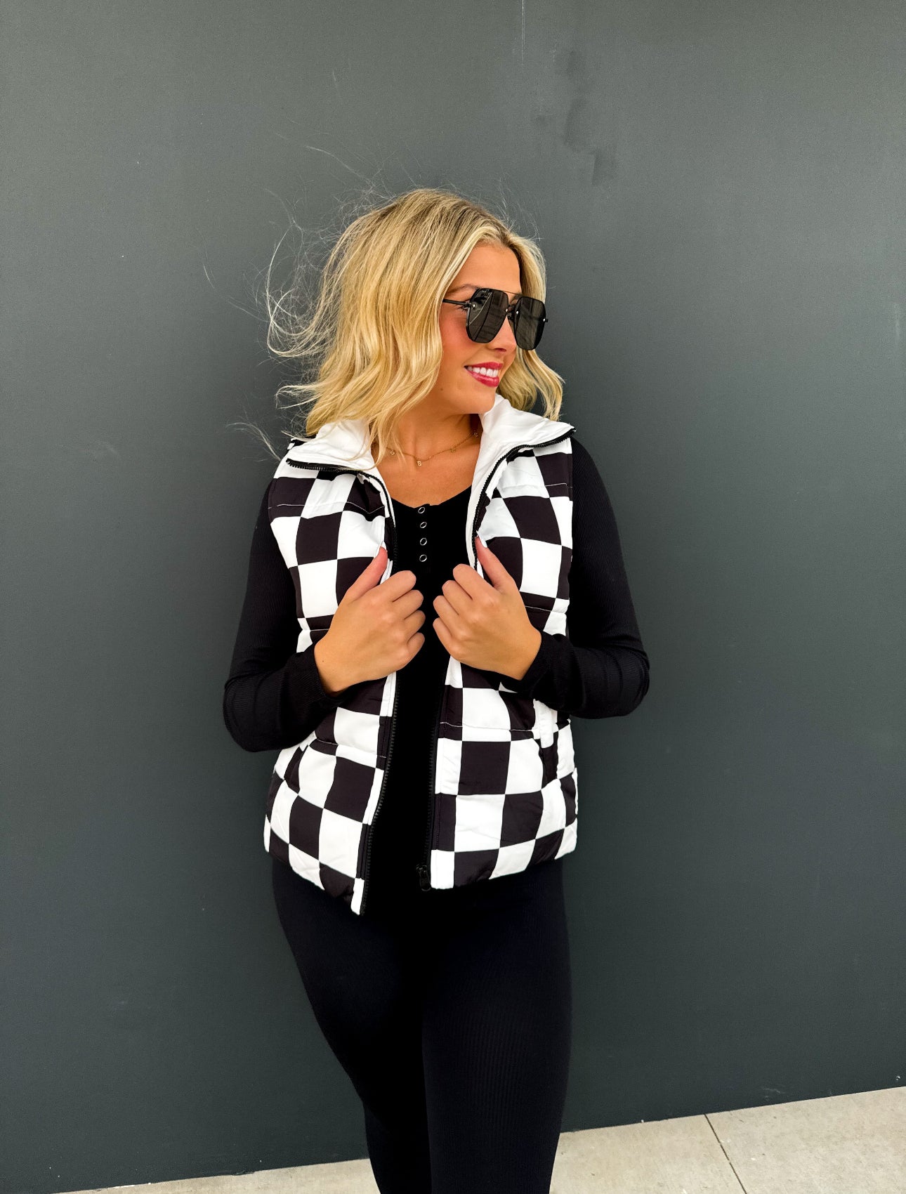 Checkered Puff Vest