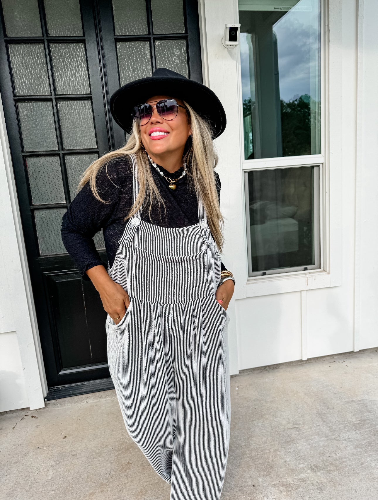 Black 2 Tone Boho Overalls