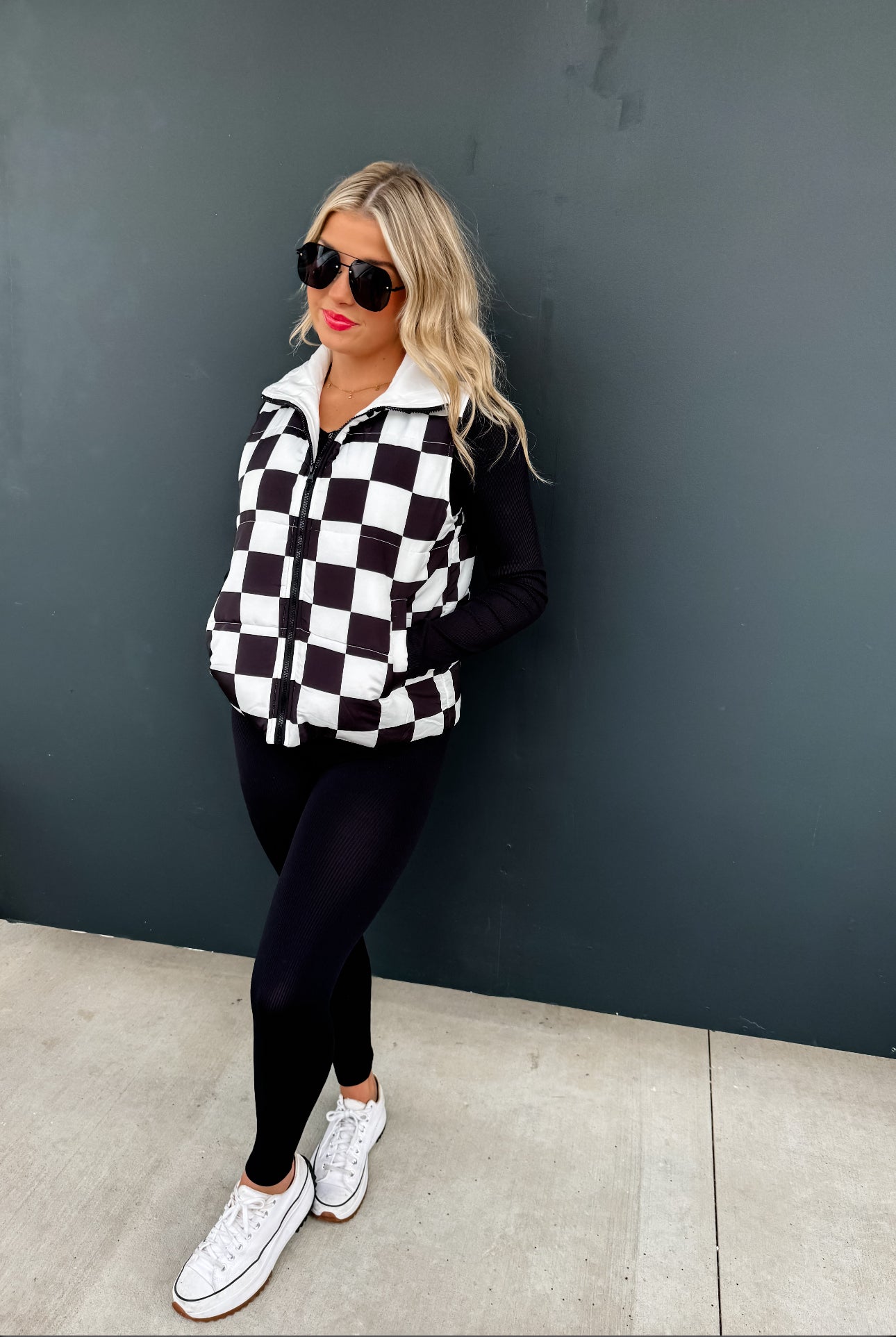 Checkered Puff Vest