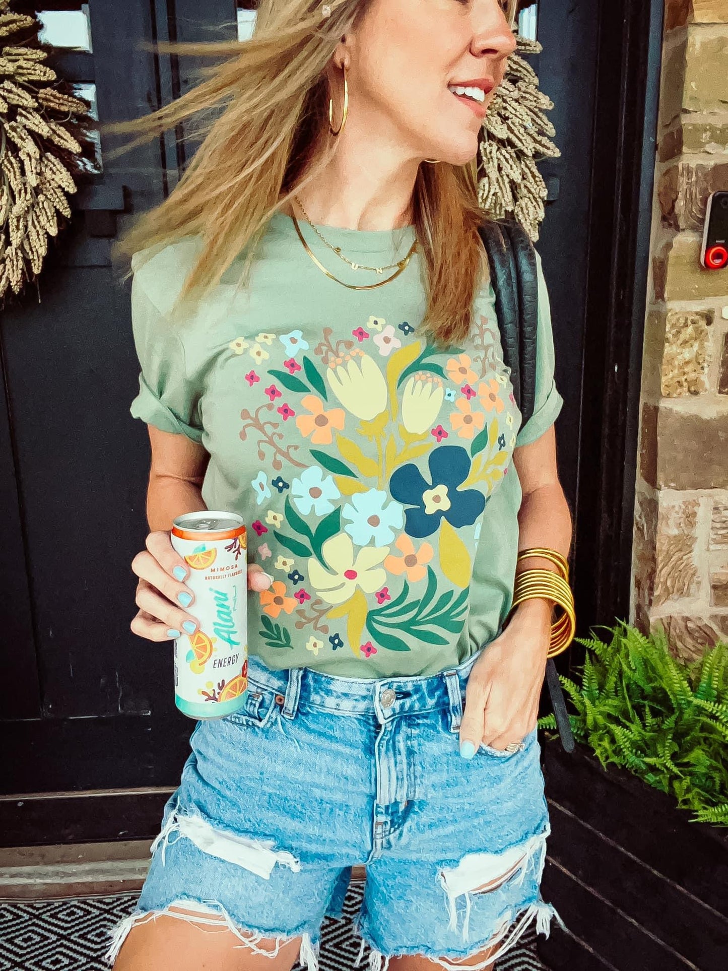 Sage Floral Tee